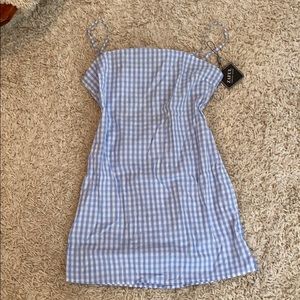 Blue and White Gingham Checkered Dress